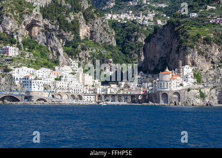Beautiful village Atrani village on the Amalfi Coast in the province of Salerno in Italy Stock Photo