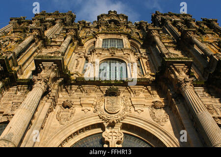 Way of St. James, Jacobean Route. Santiago's cathedral. Praza do Obradoiro. Santiago de Compostela. St. James's Way, St. James's Stock Photo