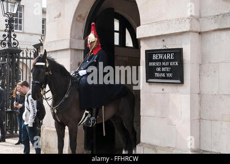 A horse Guard on duty in Whitehall, London, United Kingdom. Stock Photo