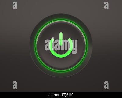 Illuminated On - Off button close up Stock Photo - Alamy