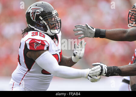 Atlanta Falcons defensive end John Abraham sacks Washington Redskins  quarterback Jason Campbell in the second quarter of their NFL football game  at the Georgia Dome, in Atlanta on Sunday, Nov. 8, 2009.