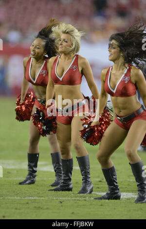 Tampa, FL, USA. 24th Oct, 2013. Tampa Bay Buccaneers cheerleaders perform during the Bucs 21-6 loss to the Carolina Panthers at Raymond James Stadium on October 24, 2013 in Tampa, Florida. ZUMA PRESS/Scott A. Miller © Scott A. Miller/ZUMA Wire/Alamy Live News Stock Photo
