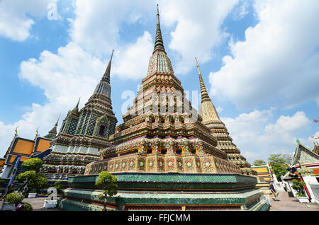 Phra Maha Chedi Si Ratchakan area of Wat po in Bangkok. Stock Photo