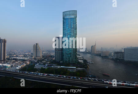 The River residential tower by the Chao Phraya river in Bangkok. Stock Photo