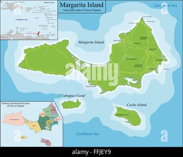 Map of Margarita Island Stock Vector