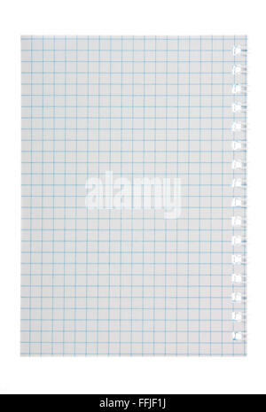 Notepad, sheet in a cage on a white background Stock Photo