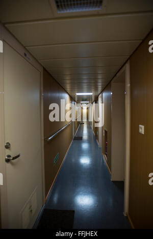 Corridor inside a large ship Stock Photo - Alamy