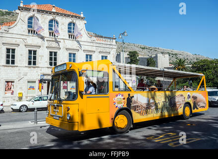City tour bus in Dubrovnik, Croatia Stock Photo