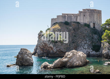 Saint Lawrence Fortress also called Fort Lovrijenac or Dubrovnik's Gibraltar in Dubrovnik, Croatia Stock Photo