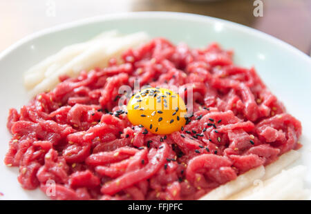 Korean food yukhoe Stock Photo