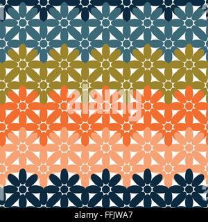 Seamless colorful abstract flower pattern created from circle and ellipse intersections Stock Vector