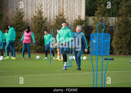 The Chelsea Football team train prior to their knockout first leg ...