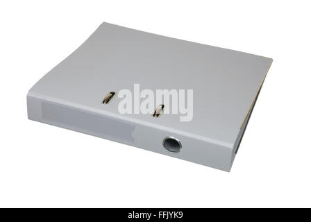 The gray cardboard folder on a white background Stock Photo