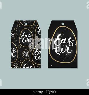 Set of Easter tags. Vector labels design. Stock Vector