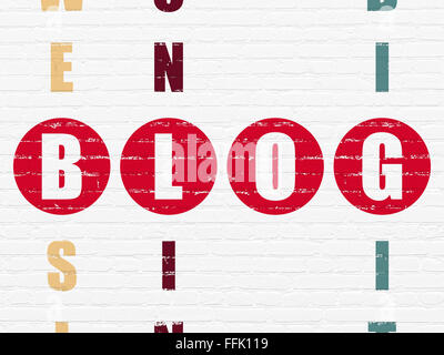 Web design concept: Blog in Crossword Puzzle Stock Photo