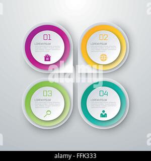 Template circles design on the grey background Stock Vector