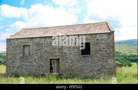 Old stone barn, Carlton, Yorkshire Dales, England Stock Photo