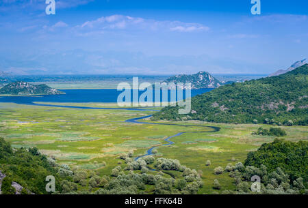 Skadar lake and Crnojevica river landscape Stock Photo