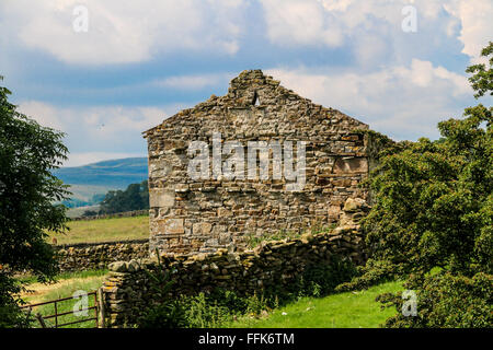 Derelict farmhouse, Carlton, Yorkshire, England Stock Photo