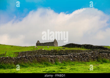 Derelict farmhouse, Carlton, Yorkshire, England Stock Photo