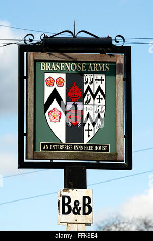 Brasenose Arms pub sign, Cropredy, Oxfordshire, England, UK Stock Photo