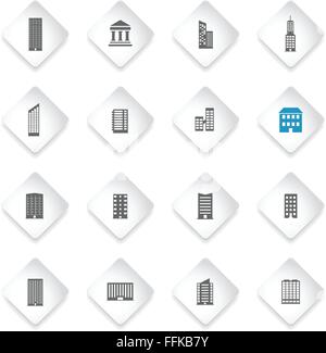 Buildings icon set, symbol. Architecture, city concept Stock Vector ...