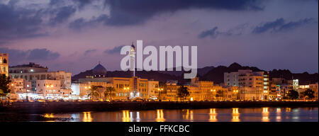 A Panorama Of The Corniche (Promenade) At Muttrah, Muscat, Sultanate Of Oman Stock Photo