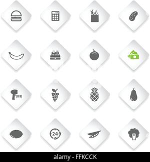 Grocery simply icons Stock Vector
