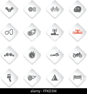 Racing icons set Stock Vector