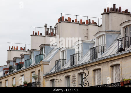 Roofs and chimneys in Paris France Stock Photo