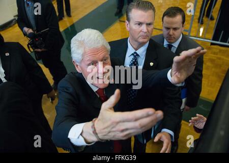 Feb. 13, 2016 - College Park, Georgia, U.S - Former President BILL CLINTON greets attendees during a campaign stop for his wife, Democratic presidential candidate Hillary, at North Clayton High School. (Credit Image: © Branden Camp via ZUMA Wire) Stock Photo