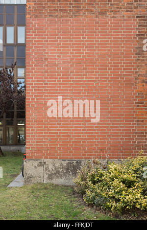 BERLIN - FEBRUARY 12: A brick wall rebuilt on The "Charite" clinic building in Berlin Mitte on 12 February 2016. Stock Photo