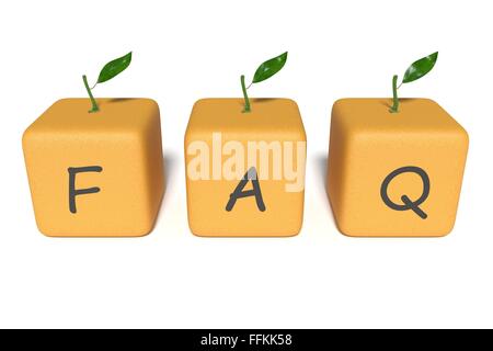 FAQ: orange cubes on a white background Stock Photo