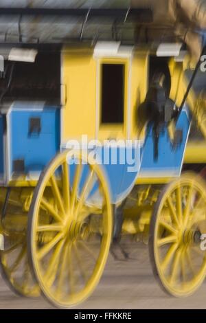 Tucson, Arizona, USA. 17th Feb, 2013. Antique wagon wheels turning during preparation for Tucson rodeo parade, USA © David H. Wells/ZUMA Wire/Alamy Live News Stock Photo