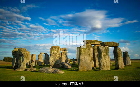 Sunset over Stonehenge, Wiltshire, England Stock Photo