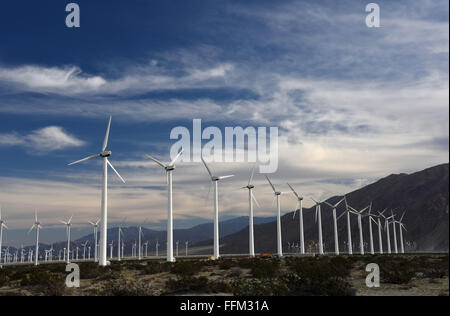 Rancho Mirage, USA. 14th Feb, 2016. Wind turbines are seen at San ...