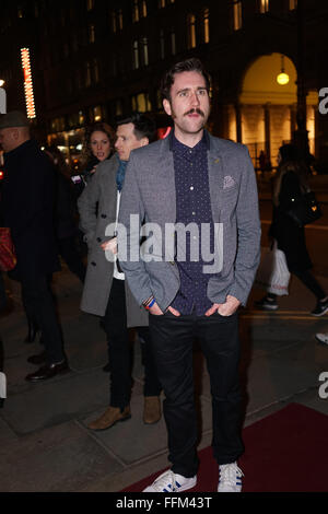 London, UK. 15th February, 2016. Matthew Lewis attends the of 'Hand To God' press night at Vaudeville Theatre on February 15, 2016 in London, England. Credit:  See Li/Alamy Live News Stock Photo