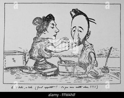 Caricature of Georges Ferdinand Bigot (1860-1927)1890. Stock Photo