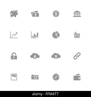 [EPS10] gray web icon set 4 for web design, user interface (UI), infographic and mobile application (apps) Stock Vector