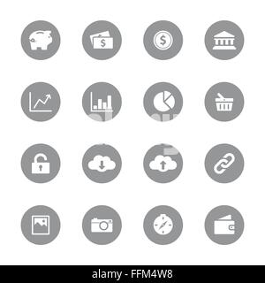 [EPS10] web icon set 4 on gray circle Stock Vector