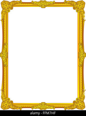 vintage gold floral frame vector illustration Stock Photo - Alamy