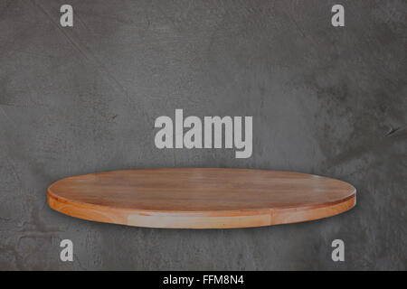 Empty wooden table over vintage concrete background for product display Stock Photo