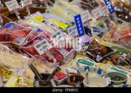 Traditional food market in Kyoto. Japan. Stock Photo