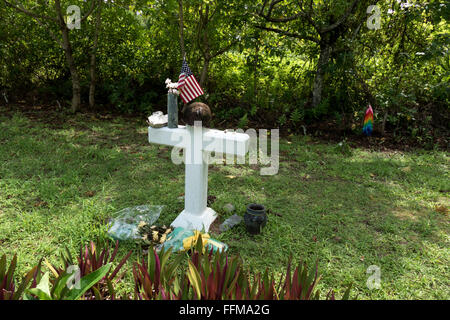 US Army 81st Infantry memorial for soldiers fallen at Battle of Peleliu 1944, fought between the US and Japan in World War II Stock Photo