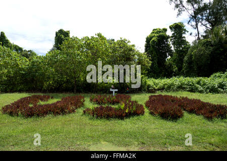 US Army 81st Infantry memorial for soldiers fallen at Battle of Peleliu 1944, fought between the US and Japan in World War II Stock Photo