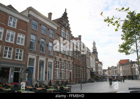 Old houses at Zaadmarkt square in the city of Zutphen, Gelderland (Guelders province), The Netherlands Stock Photo