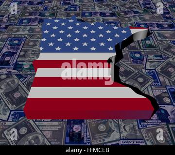 Minnesota Map flag on dollars illustration