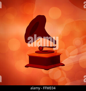 Composite image of gramophone icon isolated on white background Stock Photo