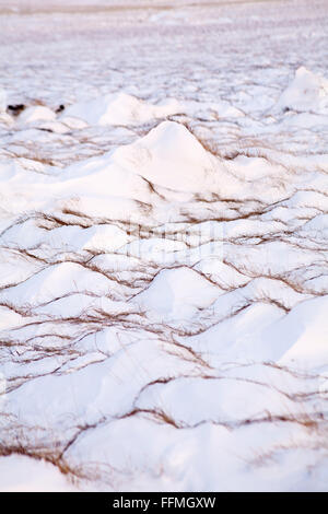 Abstract snow covered tundra in Iceland in February Stock Photo