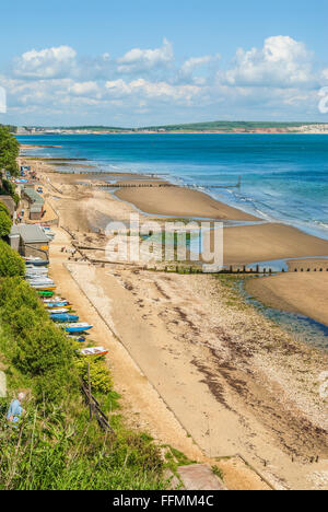 View over the coastline of Shanklin at the Isle of Wight in South England Stock Photo